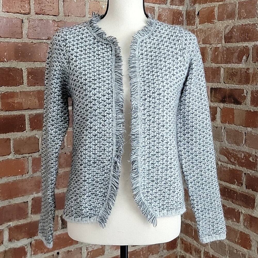 Cocogio Wool Mohair Blend Gray Knitted‎ Cardigan Sweater Women's S